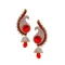 Plushy Red Color Brass Gold Plated Fashion Earrings -716588895