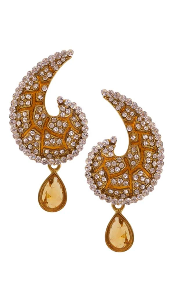 Aesthetic Orange Color Brass Gold Plated Fashion Earrings -716588899