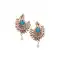 Enigmatic Firoza Color Brass Gold Plated Fashion Earrings -716588902