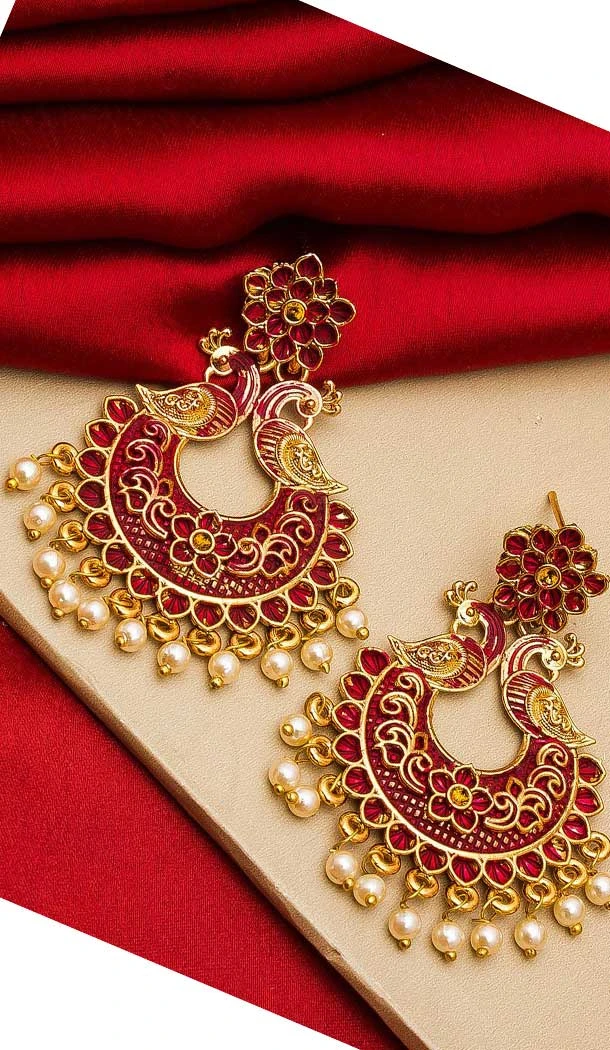 Melodic Gold Plated Alloy Designer Imitation Jhumka Earrings -735591077