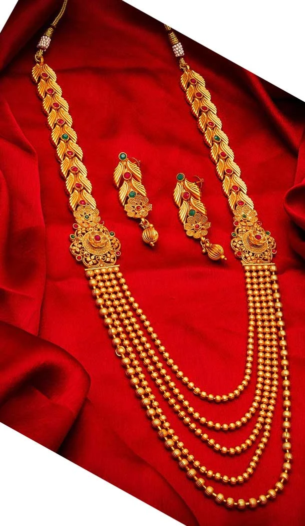 Flamboyant Gold Plated Alloy Designer Imitation Necklace Set -718589101