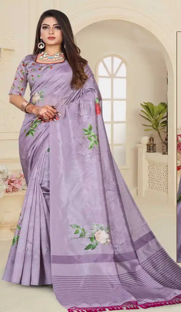 Alluring Light Purple Color Zoya Art Silk Casual Wear Saree Blouse -EV535070978