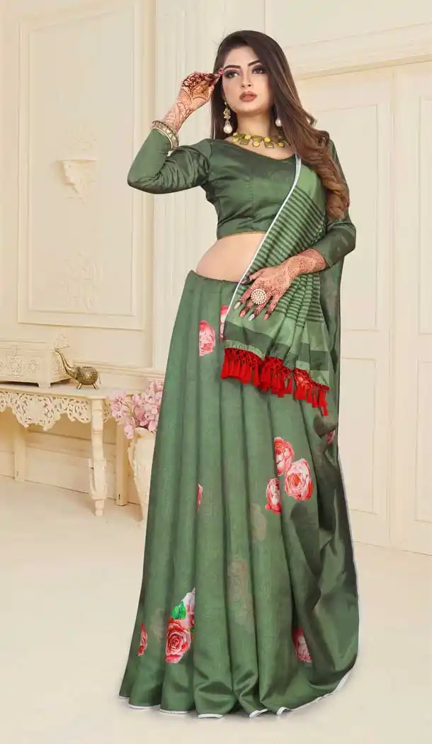 Captivating Green Color Zoya Art Silk Casual Wear Saree Blouse -EV535070984