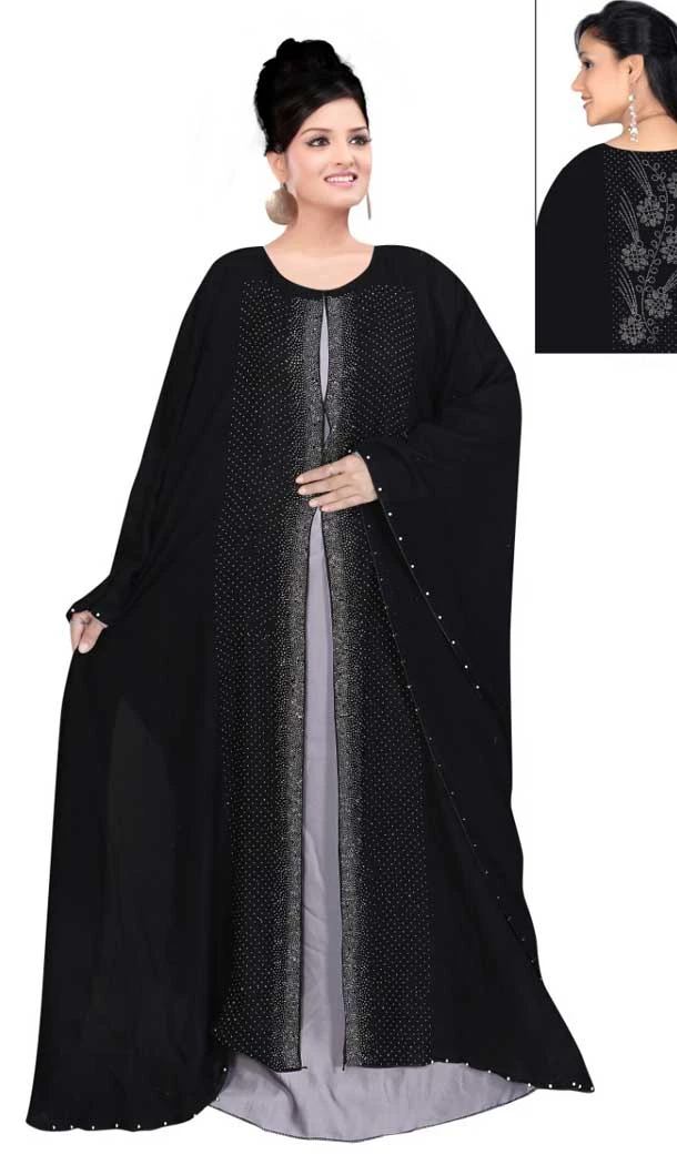 Gorgeous Black Color Nida Fabric Readymade Pakistani Women Burqa -EV538671281
