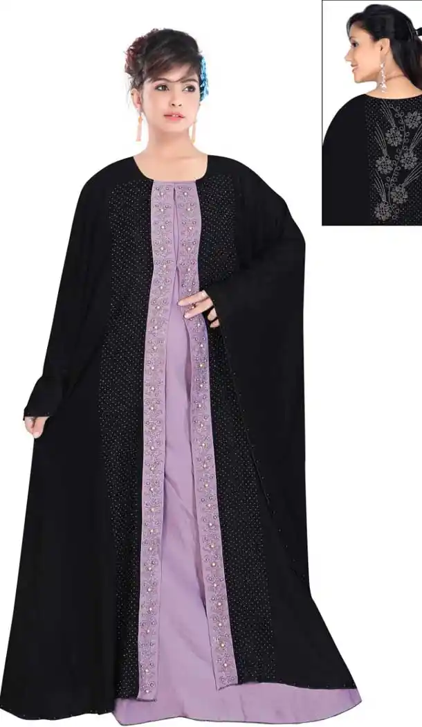 Magnificient Black Color Nida Fabric Readymade Pakistani Women Burqa -EV538671284