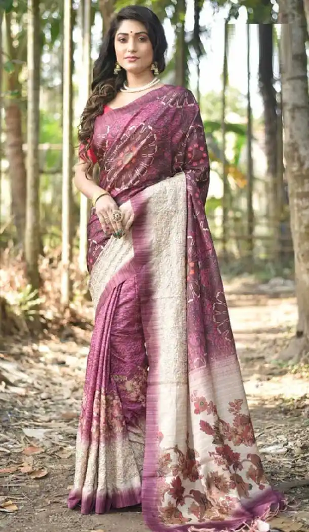 Purple Color Fancy Cotton Casual Party Wear Saree -EV540271381