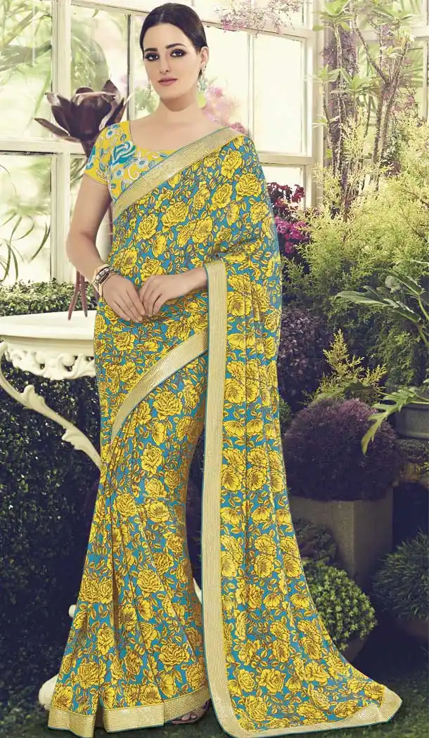 Charming Green Color Chanderi Cotton Party Wear Saree Blouse -EV543771636