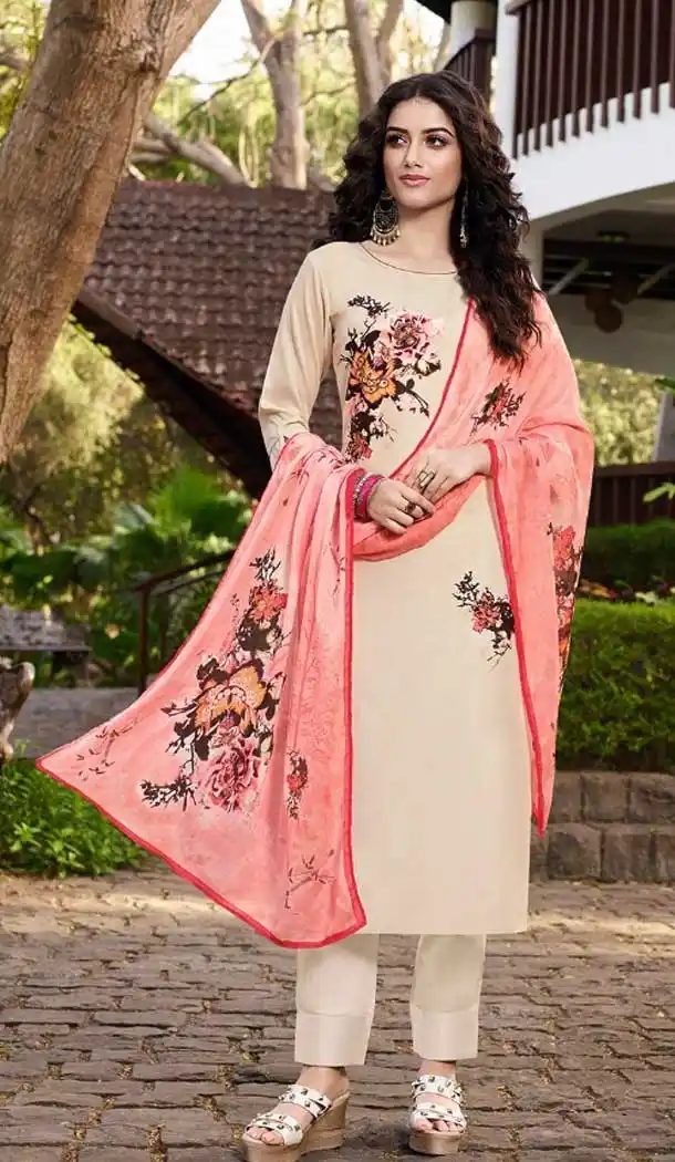 Off White Color Soft Silk Casual Wear Readymade Salwar Kameez -EV544971717