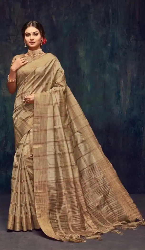 Beige Color Silk Casual Wear Saree Blouse -EV545071730