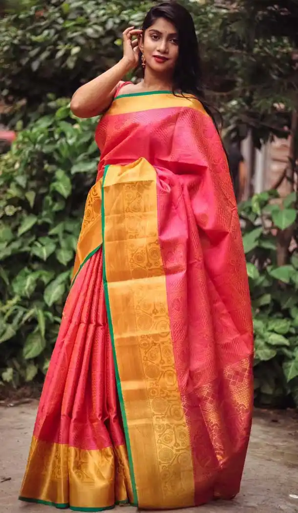 Red Color Silk Blend Casual Wear Saree Blouse -EV547371884