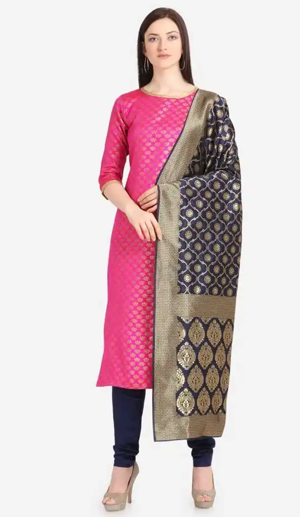 Tantalizing Pink Color Jacquard Casual Wear Salwar Kameez -EV545671769