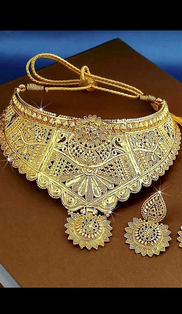 Adorable Traditional Gold Smith  Imitation Jewellery-Wedding Wear Necklace Set -745892225