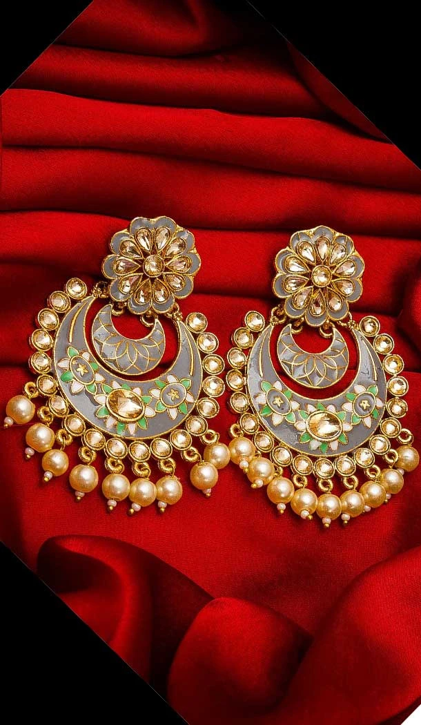 Aesthetic Grey Color Alloy Imitation Fashion Earring -758393568