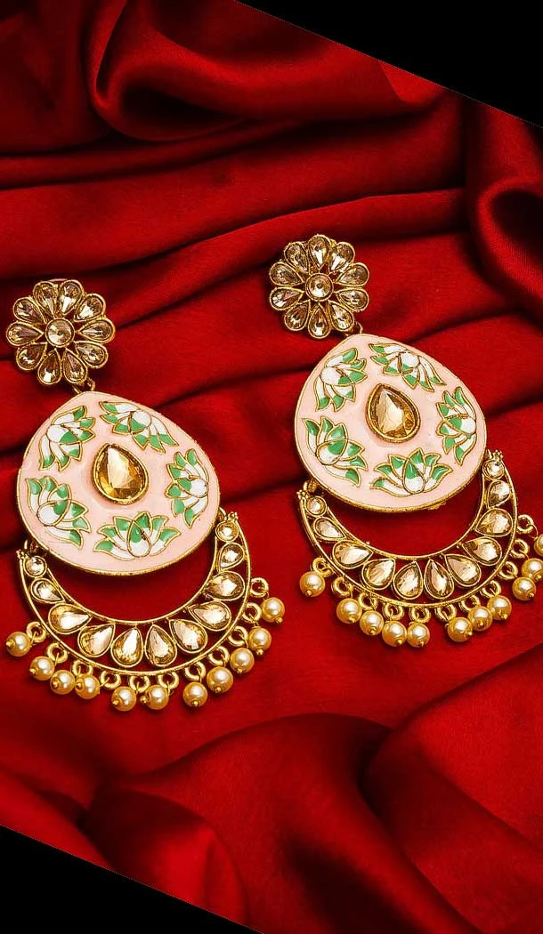 Unique Pink Color Alloy Imitation Fashion Earring -758393575