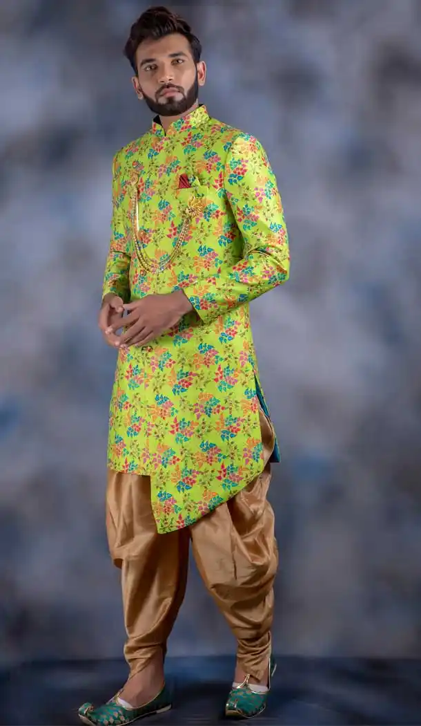Light Green Color Imported Indo Western For Men In Plus Size -732790723