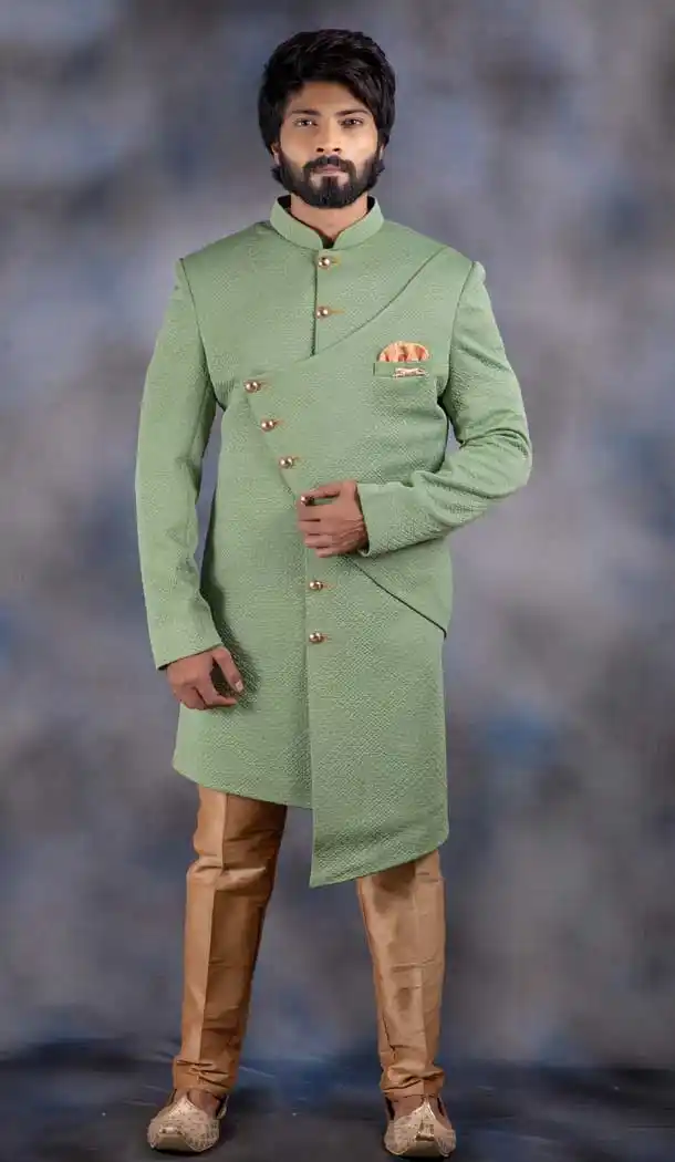 Pista Color Imported Indo Western For Men In Plus Size -732790736