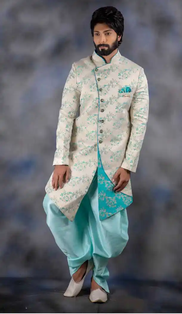 Off White Color Imported Indo Western For Men In Plus Size -732790750
