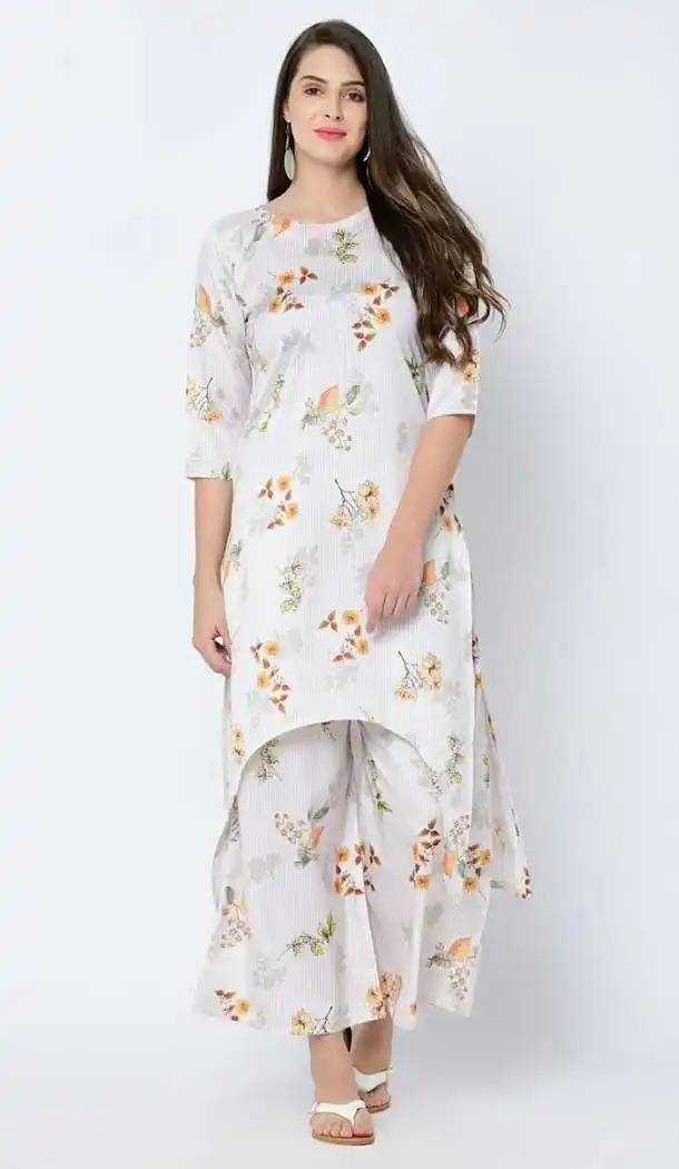 Classy White Color Art Silk Readymade Casual Wear Kurti -729290265