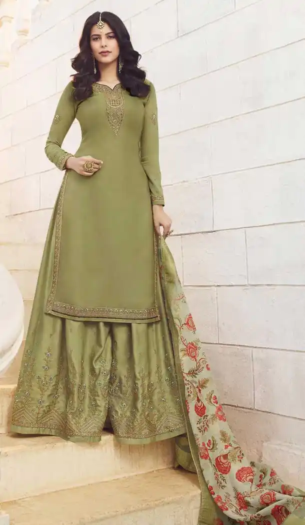 Flamboyant Grey Color Muslin Georgette Designer Lehenga Kameez -FZ6445249