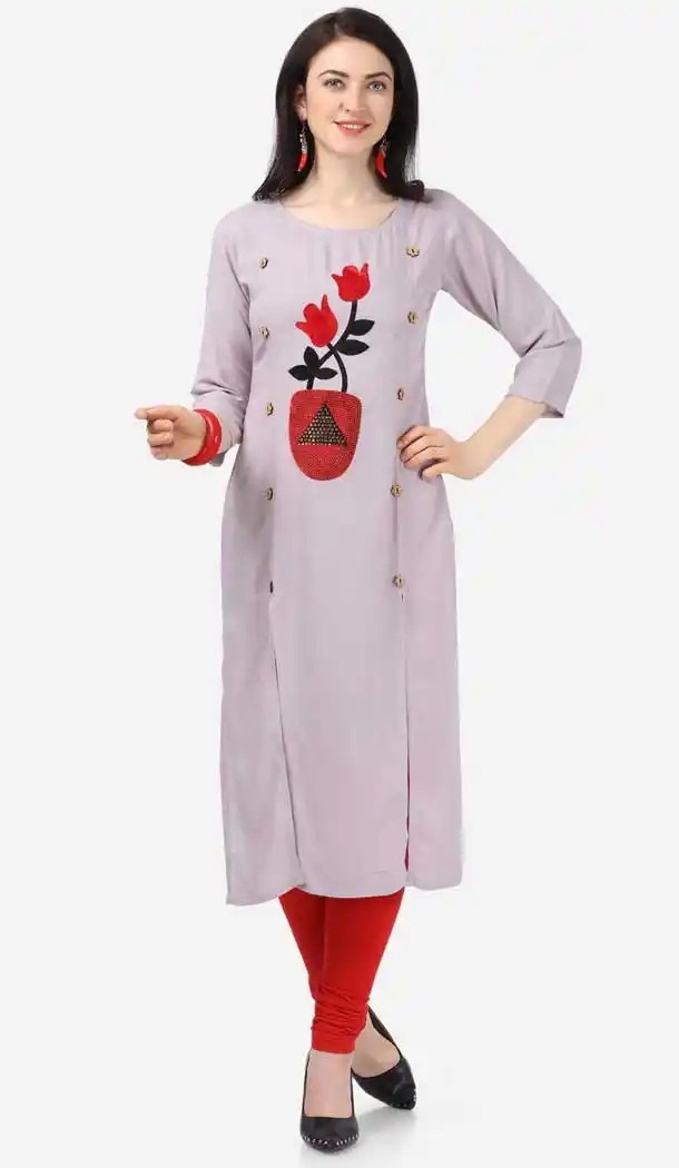 Classy Off White Color Heavy Rayon Designer Readymade Kurti -743792006