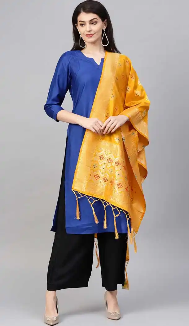 Lovely Orange Color Banarasi Silk Designer Dupatta -743591909