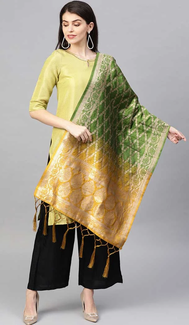 Charming Multi Color Banarasi Silk Designer Dupatta -743591973