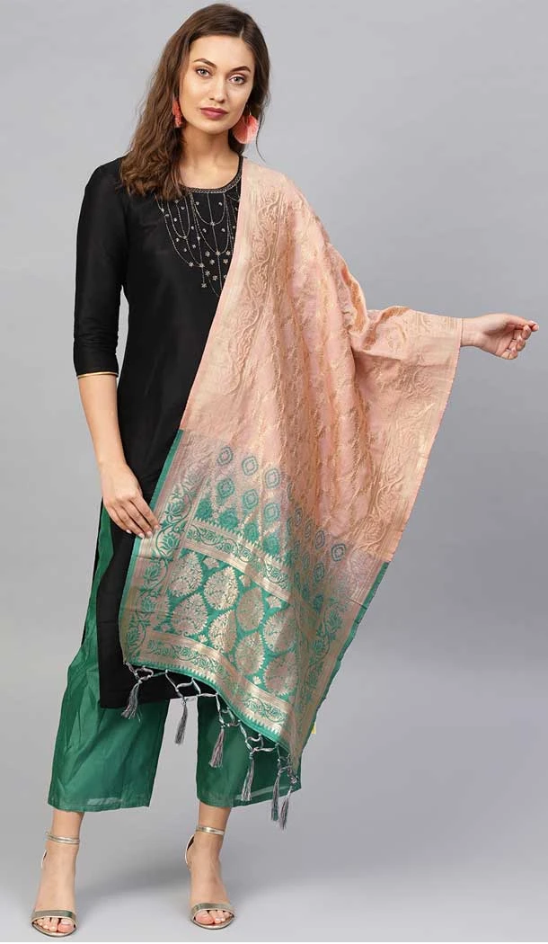 Mesmerizing Multi Color Banarasi Silk Designer Dupatta -743591979