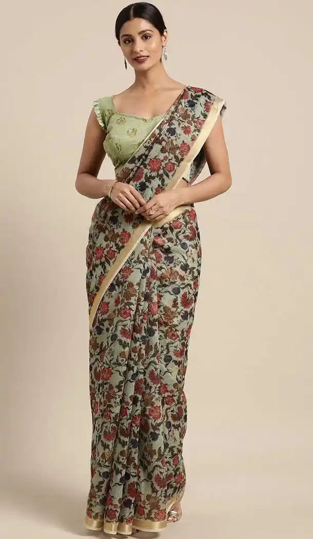 Fancy Multi Color Chanderi Cotton Casual Wear Style Saree Blouse -773795097