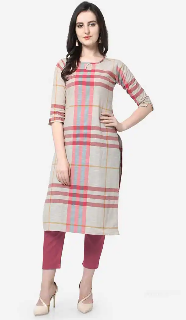 Mesmerizing Beige Color Cotton Casual Wear Readymade Kurti -773895104