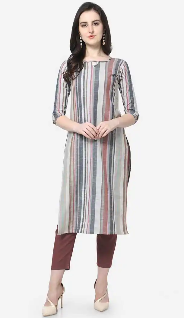Ethnic Multi Color Cotton Casual Wear Readymade Kurti -773895107