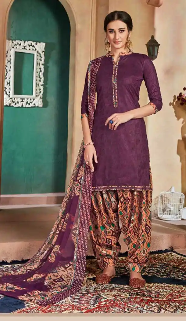 Byzantine Color Pure Cotton Jacquard Casual Wear Punjabi Suit -774895193