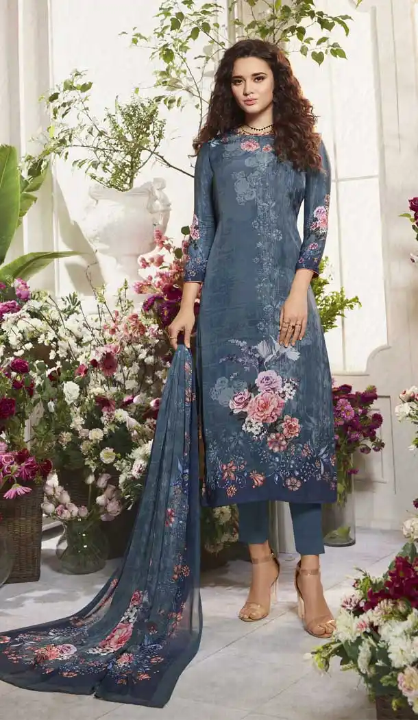 Flamboyant Multi Color Digital Printed Crepe Casual Wear Salwar Kameez -775195225