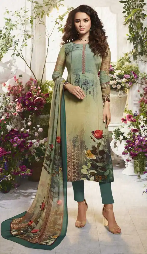 Attractive Multi Color Digital Printed Crepe Casual Wear Salwar Kameez -775195226