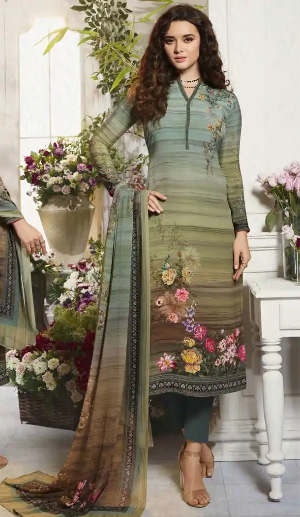 Vivacious Multi Color Digital Printed Crepe Casual Wear Salwar Kameez -775195229