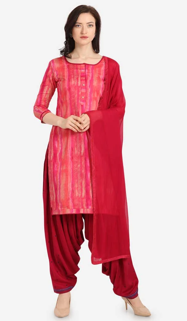 Pink Color Cotton Printed Casual Wea Punjabi Salwar Suit -775795340 Pink Color Cotton Printed Casual Wea Punjabi Salwar Suit -775795340