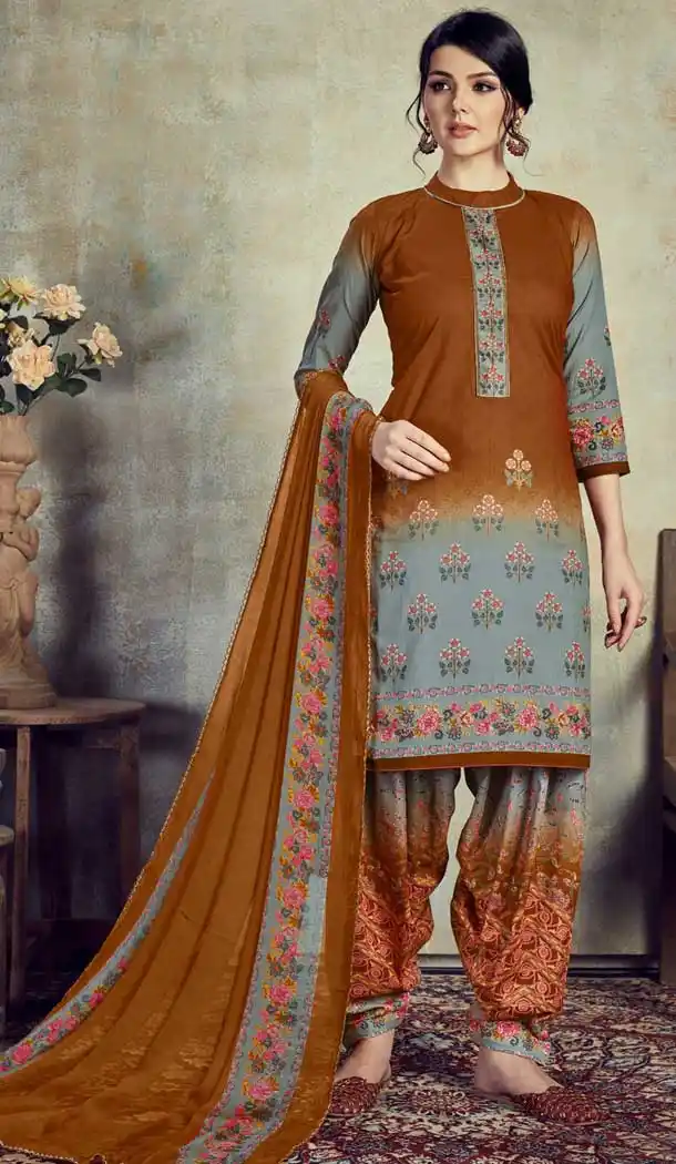 Fancy Multi Color Pure Cotton Discharge Digital Printed Patiyala Suit -780095776