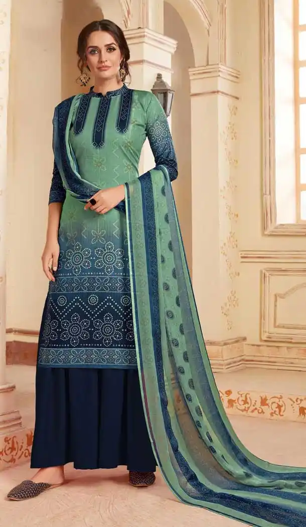 Enticing Multi Color Pure Cotton Digital Style Palazzo Suit -780795853