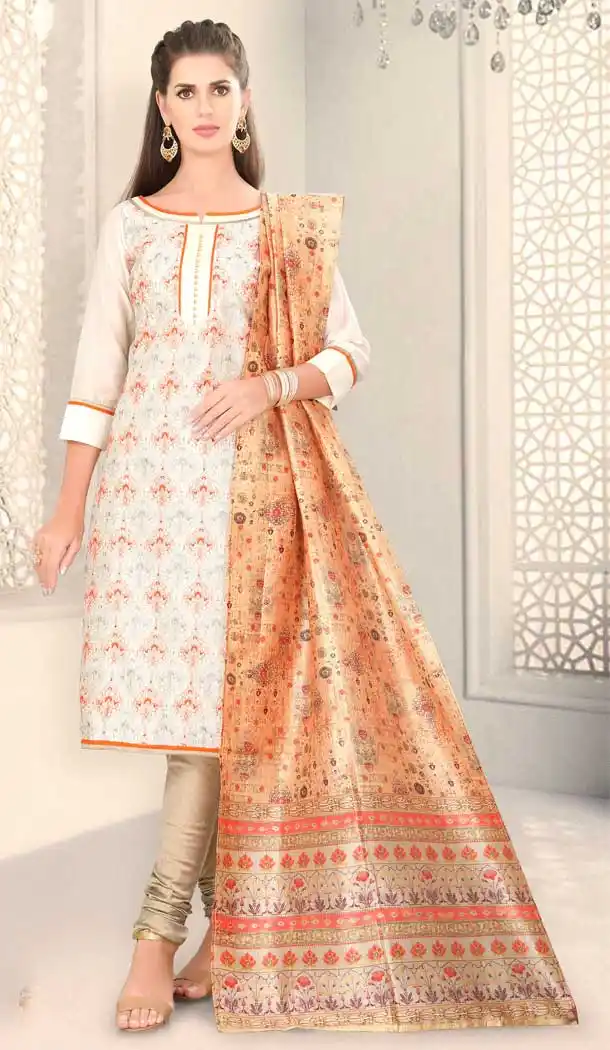 Unique Off White Color Chanderi Silk Designer Party Wear Salwar Suit -780895871