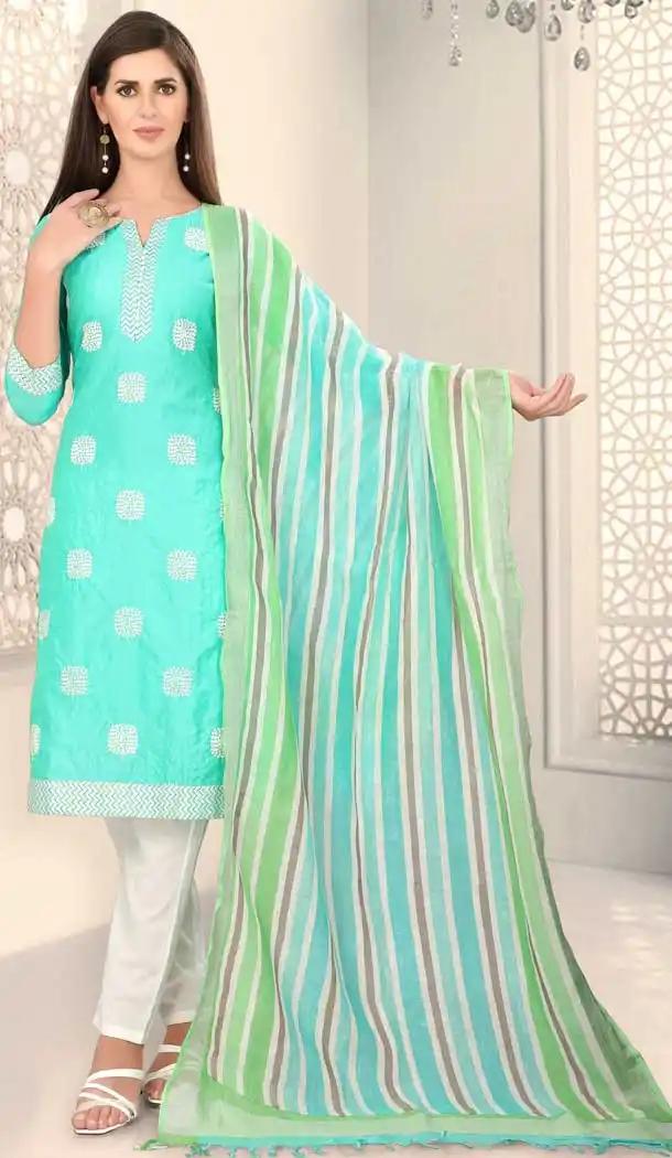 Sea Green Color Malchanderi Silk Designer Party Wear Salwar Suit -780895876