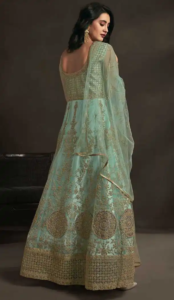 pakistani heavy embroidered net dresses eid collection -782496030