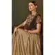Gold Color Fancy Lycra Designer Party Wear Readymade Saree Blouse -783296097