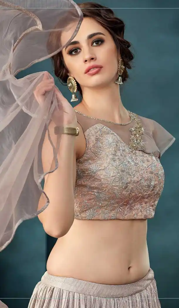 Silver Color Fancy Lycra Heavy Designer Party Wear Bridal Lehenga Choli -784396173