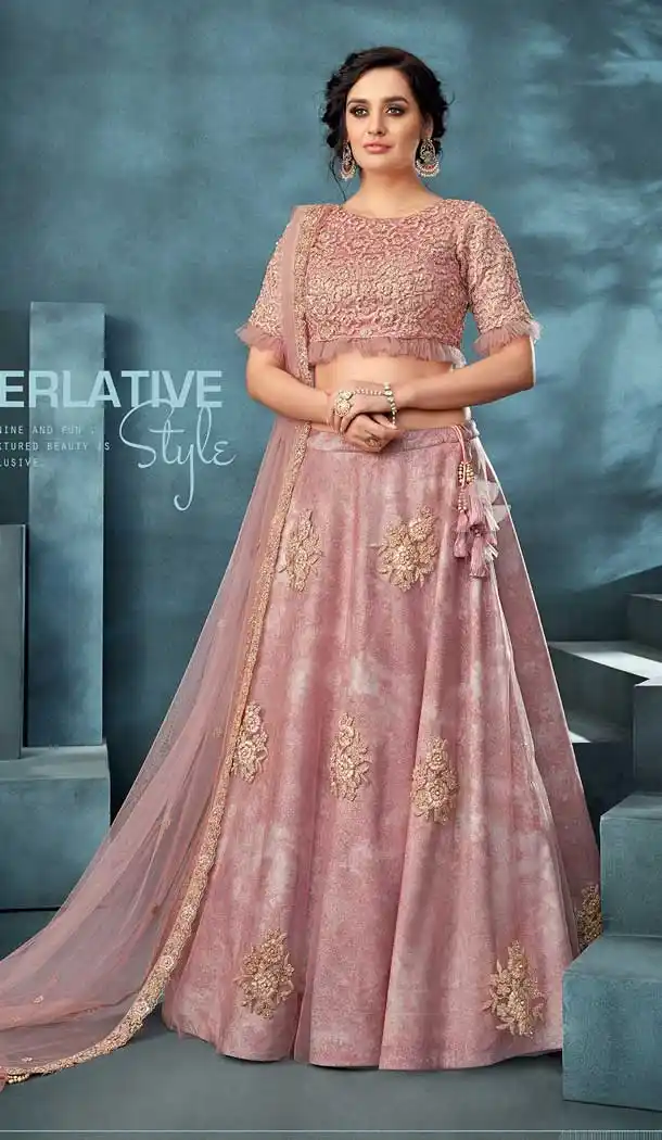 Pink Color Value Addition Fabric Heavy Designer Party Wear Bridal Lehenga Choli -784396174