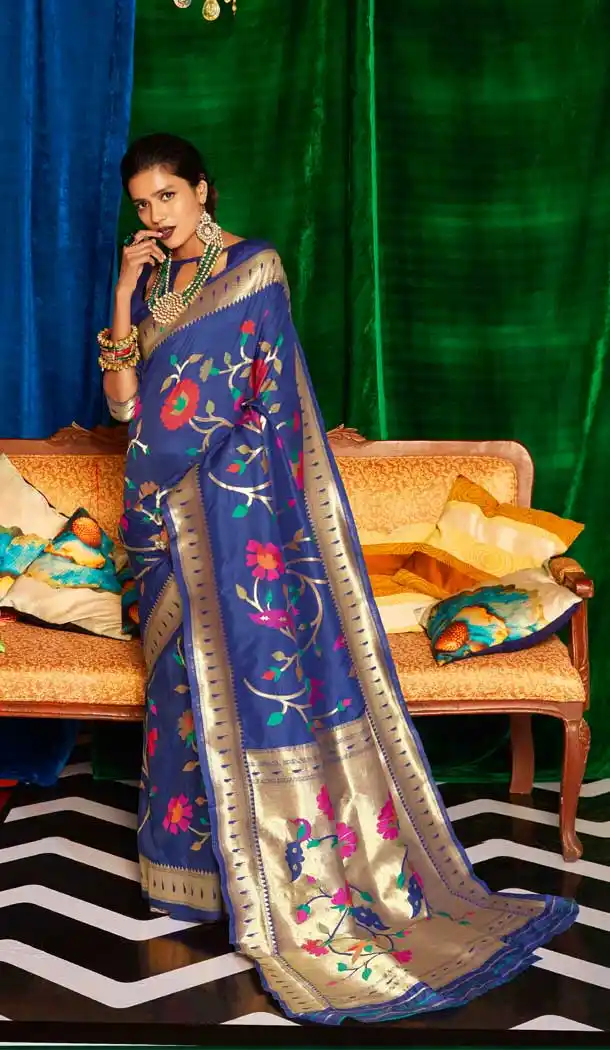 Beauty Blue Color Silk Designer Classic Traditional Wear Silk Saree -785496266