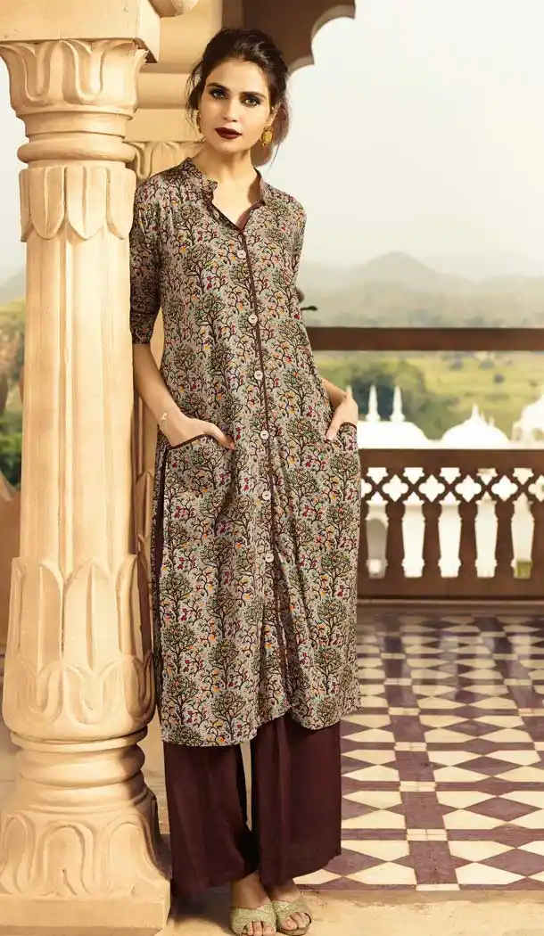Attractive Multi Color Heavy Rayon Party Wear Readymade Kurtis -786396321