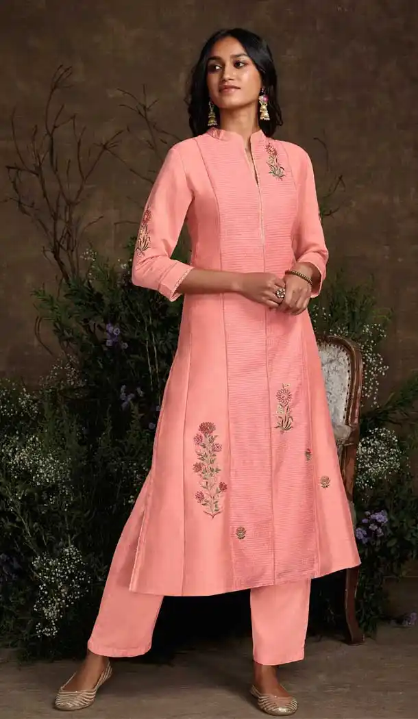 Light Pink Color Berry Silk Party Wear Designer Readymade Salwar Suit -787196379