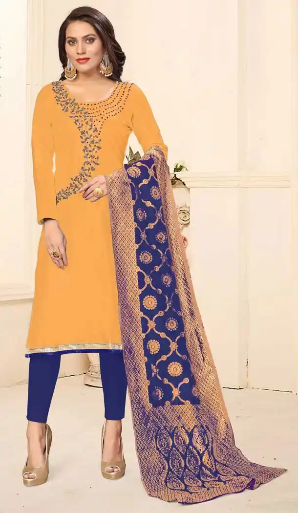 Yellow Color Jaam Cotton Casual Office Wear Salwar Kameez -793597001