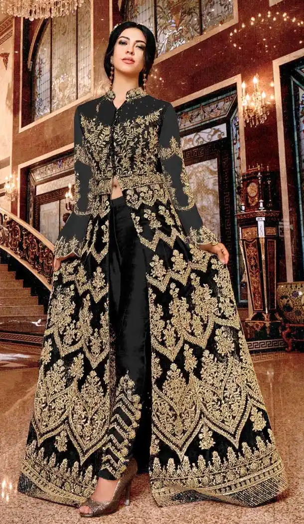 Black Color Soft Net Designer Pakistani Style Salwar Kameez -fz6635355