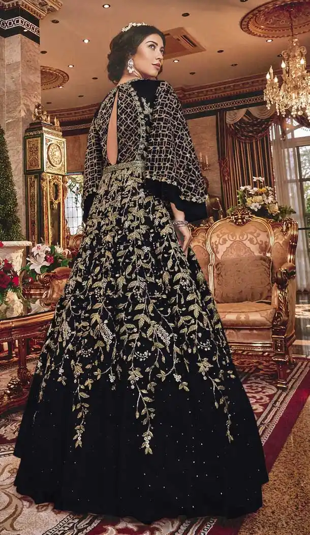 Marvelous Black Color Soft Net Designer Pakistani Wedding Salwar Kameez -fz6765450
