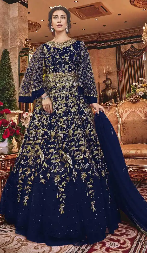 Blue Color Soft Net Designer Pakistani Wedding Salwar Kameez -fz6765451